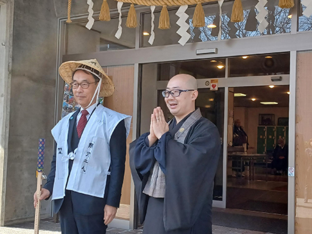 巡礼サミットの様子（大野知事と札所連合会 斉藤事務局長）