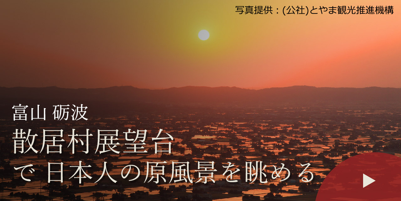 富山 砺波　散居村展望台で日本人の原風景を眺める