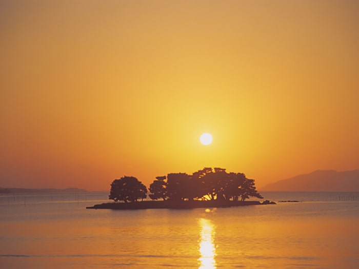 宍道湖から見る夕日