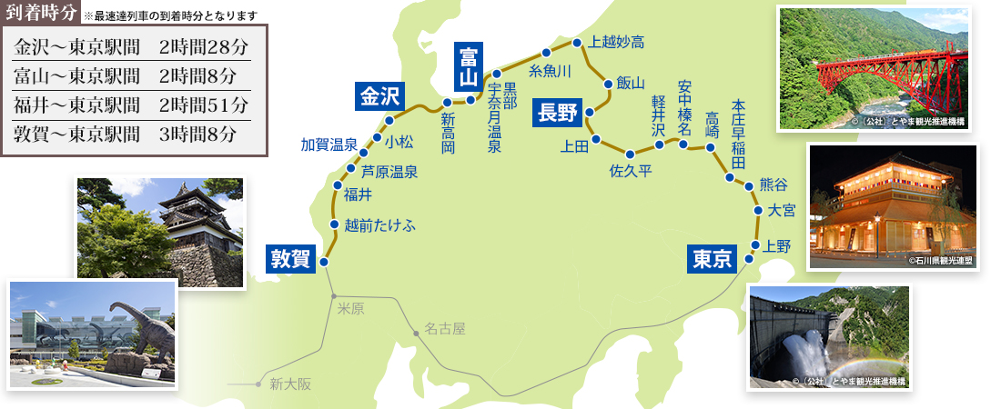 北陸新幹線　路線図