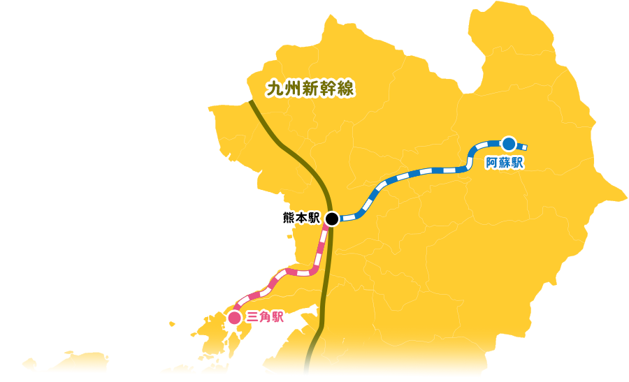 熊本県の地図