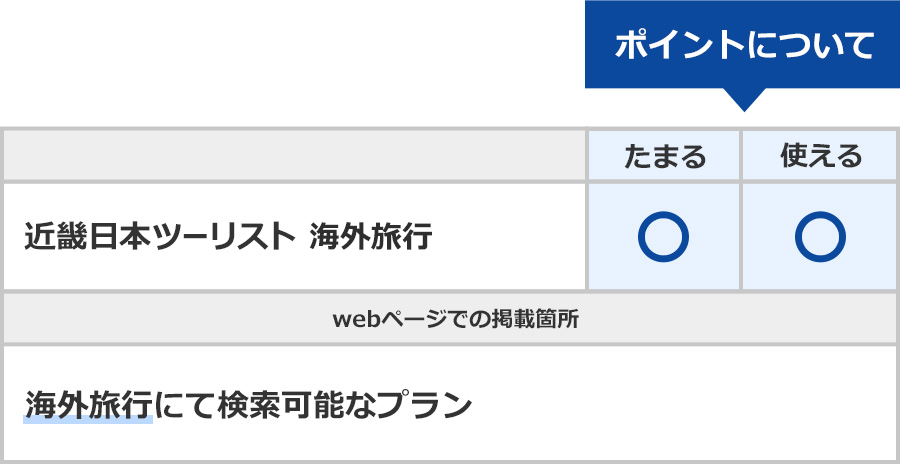 海外旅行のポイントについての表