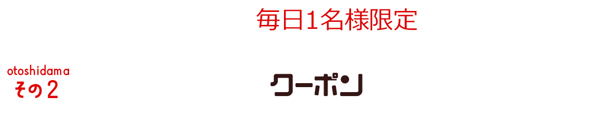 その2 毎日1名様限定 新春お年玉クーポン10,000円
