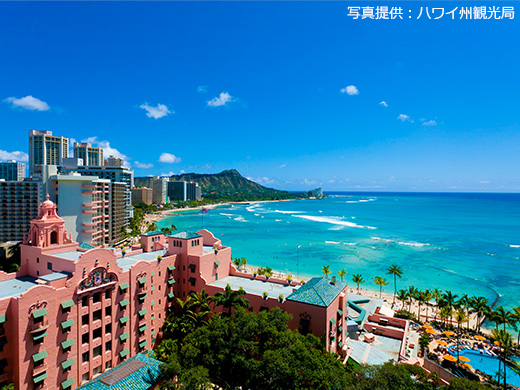 海も空もきれいなブルー!これでこそハワイ!